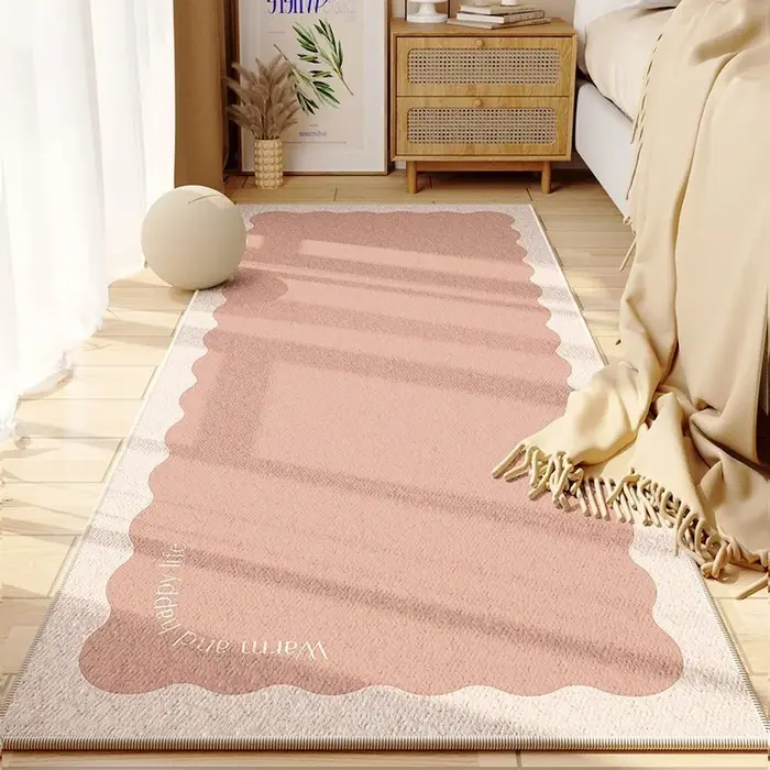 Tapis de zone florale bleue et blanche