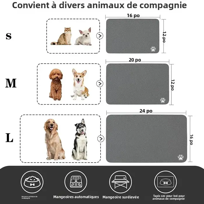 Tapis d'alimentation pour animaux de compagnie