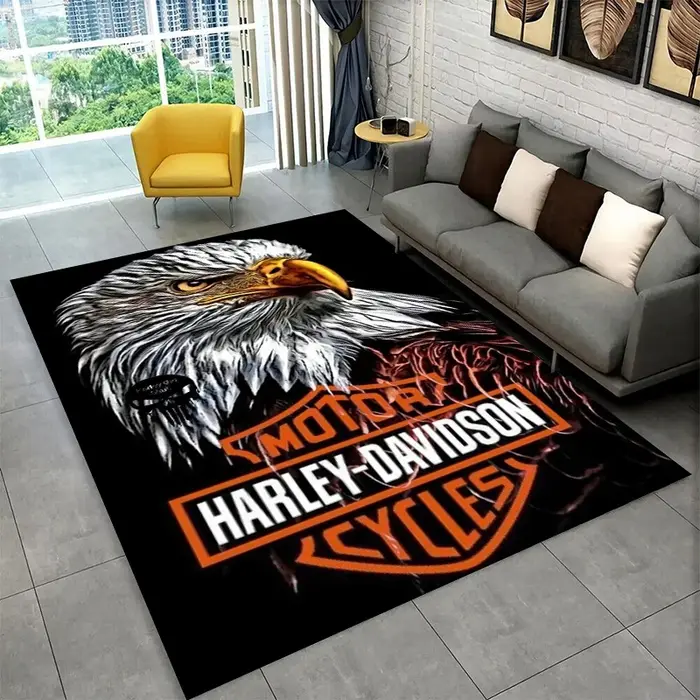 Tapis antidérapant rétro H-Harleys Racing Moto pour salon