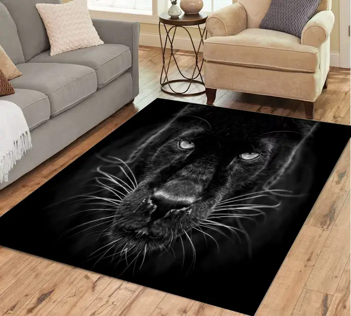 Tapis panthère léopard noir pour salon, grande surface, Animal, Lion, tigre, paillasson pour chambre à coucher, décoration de la maison, Tribal