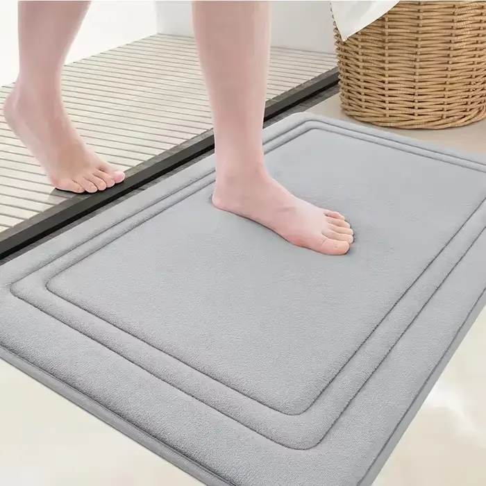 Tapis de sol de salle de bain en mousse à mémoire de forme, Super absorbant, Ultra doux, antidérapan