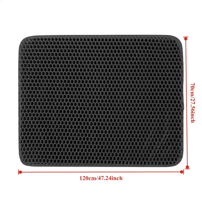 Tapis de litière pour chat, 70x120cm, imperméable, Double couche, piégeage de litière pour chat, tap