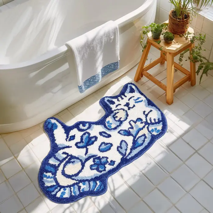 VIKAMA Tapis bleu Delft pour chat