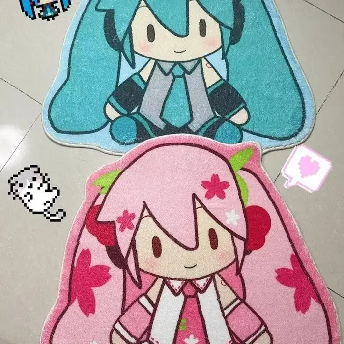 Hatsunes Miku – tapis en peluche avec personnage de dessin animé Kawaii