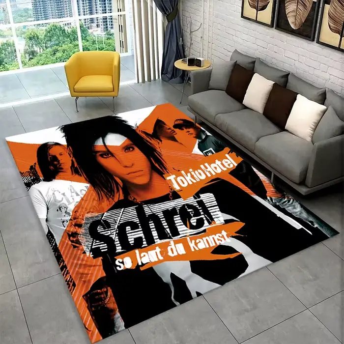 Tapis Rock Band Tokio Hotel Bill Kaulitz pour chambre à coucher