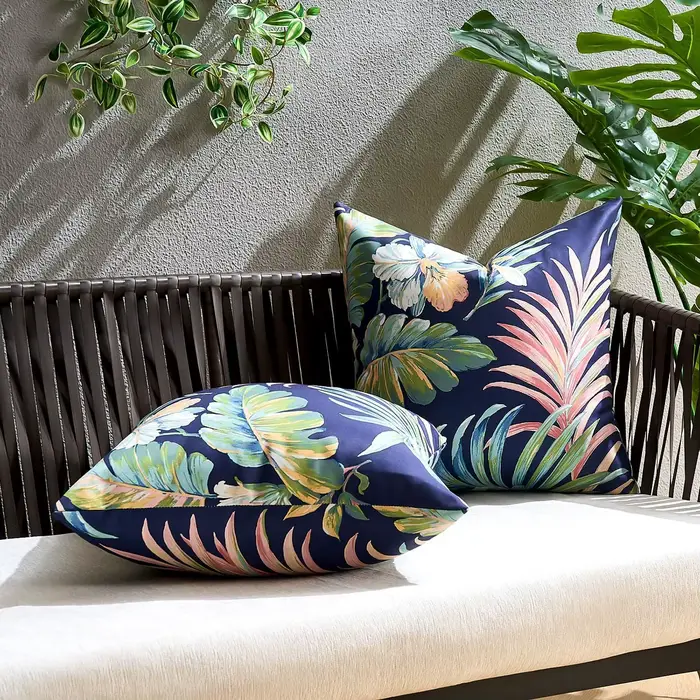 Lot de 2 housses de coussin modernes imperméables pour l'extérieur