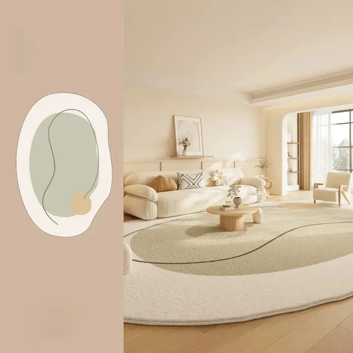 Tapis de sol doux et moelleux pour salon