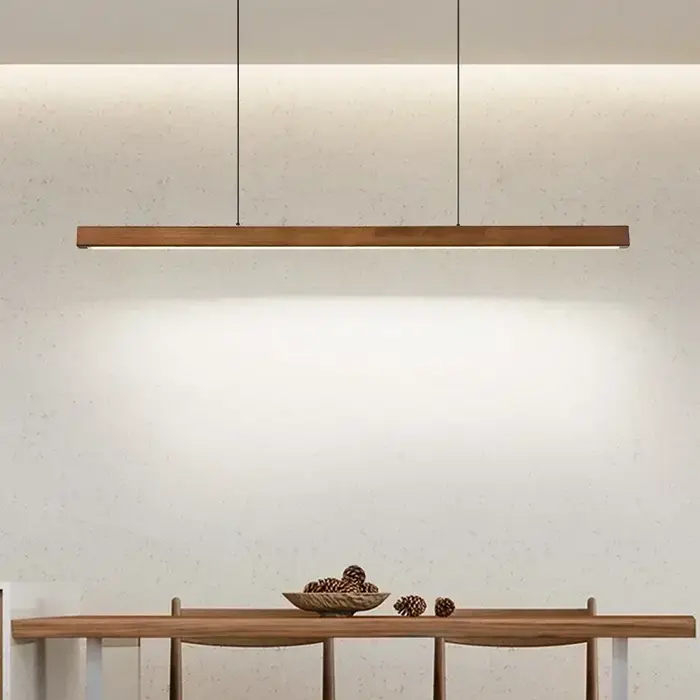 Lampe LED suspendue en bois au design nordique
