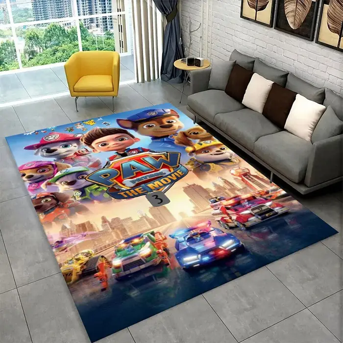 Tapis de dessin animé P-Patrol avec chien mignon pour salle de jeux