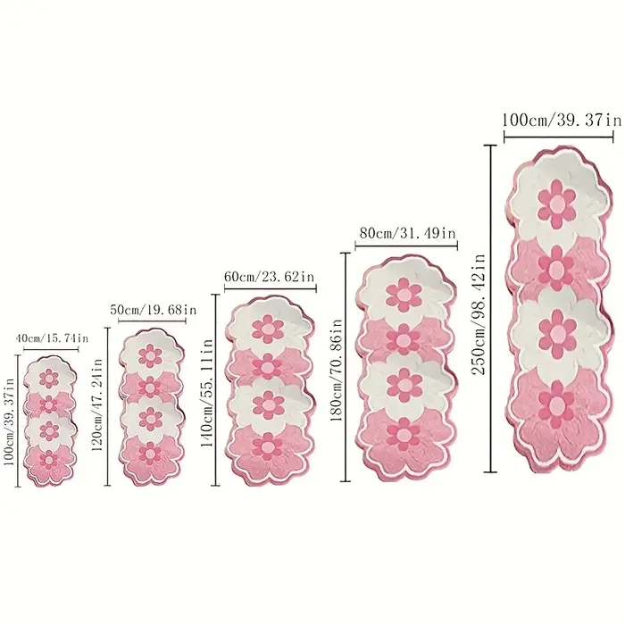 VIKAMA Tapis de chevet en forme de fleur rose