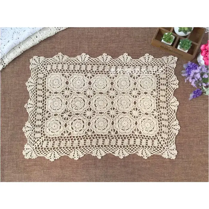 Tapis de Table ovale Vintage au Crochet, 30x45cm, napperon Chic et Shabby, décor d'événement de mari