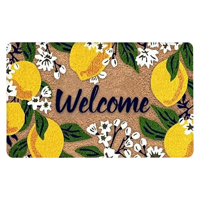 Tapis d'entrée intérieur imprimé citron