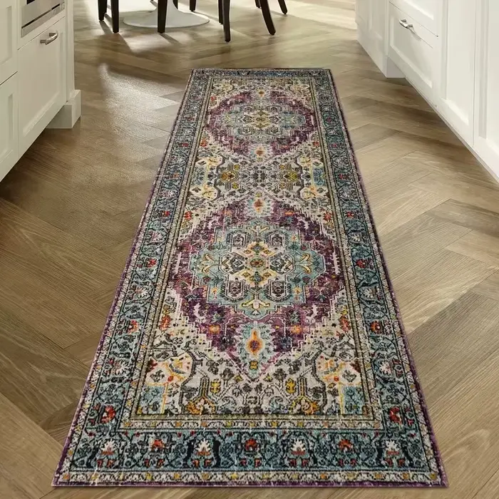 Tapis ethnique vintage VIKAMA - Antidérapant et durable