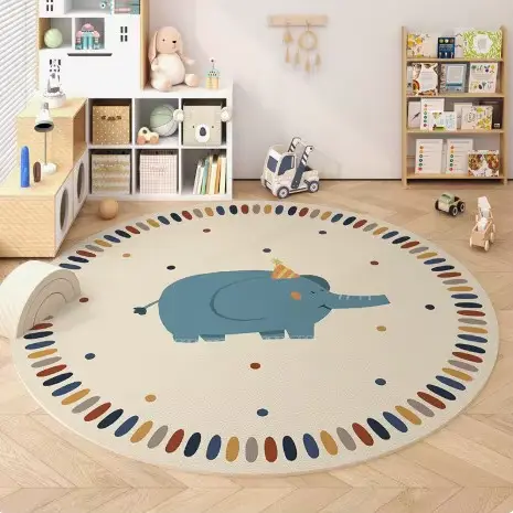 Tapis rond scandinave, imprimé minimaliste