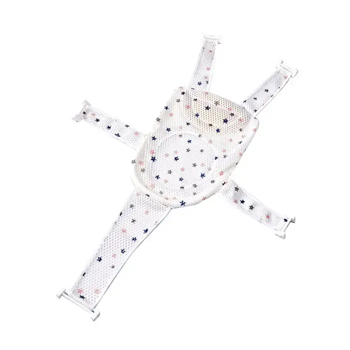 Filet de bain antidérapant en forme de croix pour bébé, tapis réglable pour nouveau-né, coussin de b