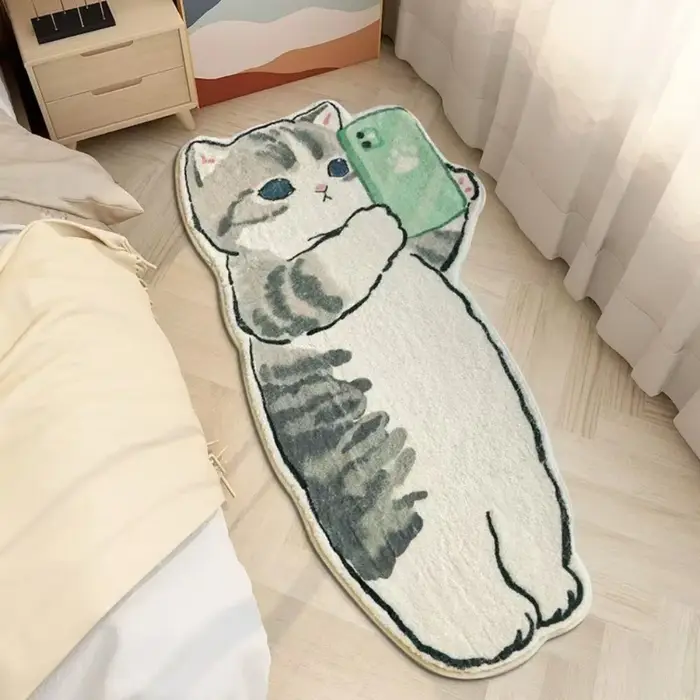 Tapis décoratif antidérapant en Imitation cachemire, lavable en Machine, résistant à la saleté, en f