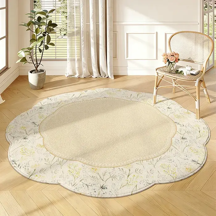 Tapis de forme irrégulière pour chambre à coucher