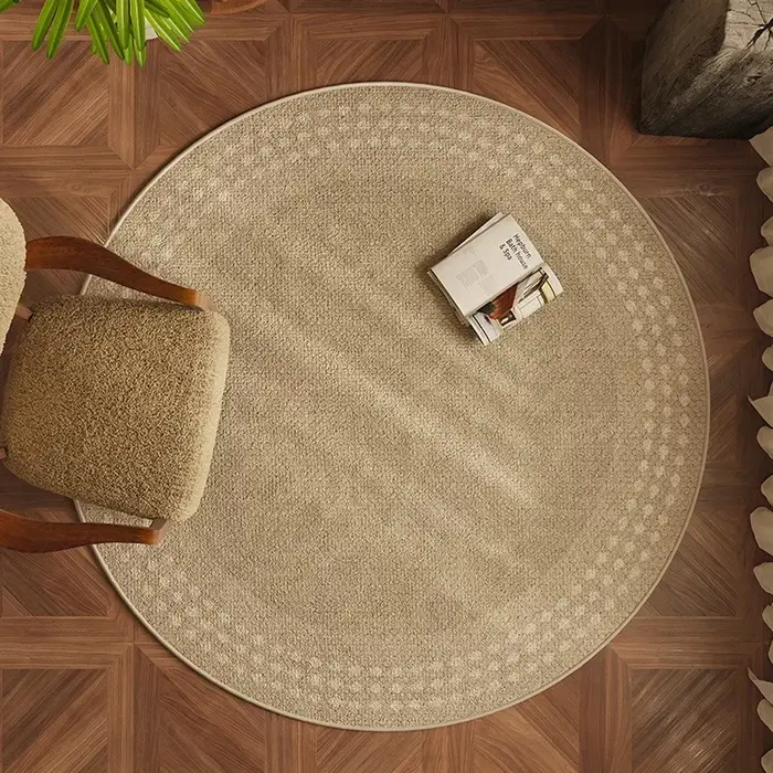 VIKAMA boucle Pile luxe cercle velours chaise ronde tapis chambre