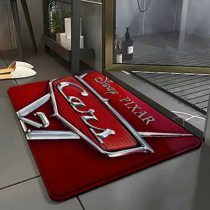 Tapis de salle de bain antidérapant en forme de voiture de dessin animé, tapis de porte, tapis de décoration pour la maison, tapis de porte d'entrée, tapis de porte résistant aux rayures