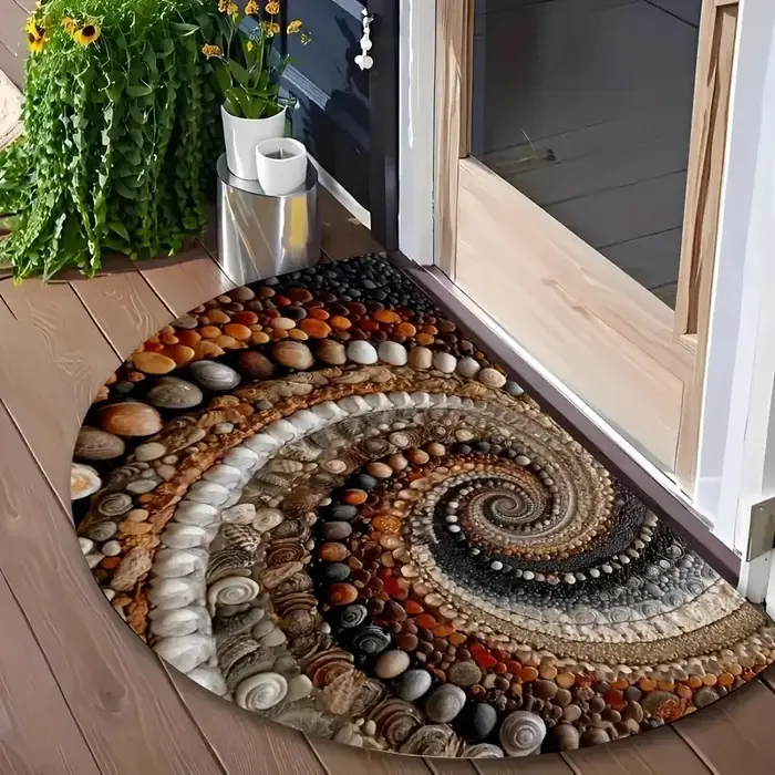 VIKAMA Tapis de bienvenue rétro américain – Convient aux halls d'entrée, aux balcons, antidérapant et absorbant l'eau, décoration de la maison