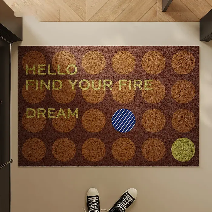 Tapis d'entrée de style américain en soie, tapis de sol anti-dérapant résistant à la saleté, facile 