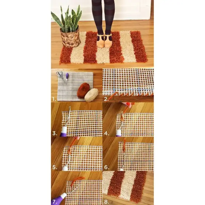 Tapis vierge crochet maille toile