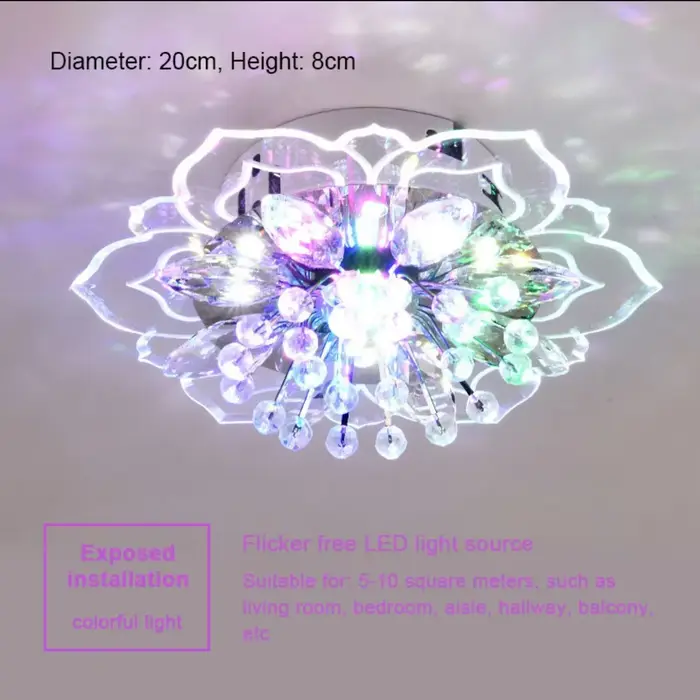 Créatif LED plafonnier cristal fleur lustre chambre couloir salon suspension lampe chambre cuisine d