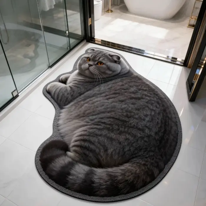 Tapis de bain en diatomite en forme de chat mignon 40*60cm
