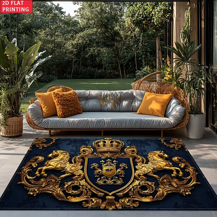 Tapis Royal Crest en velours et flanelle imprimé