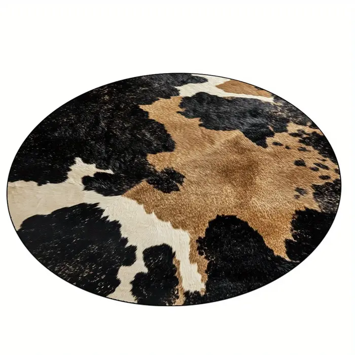 Tapis rond imprimé vache