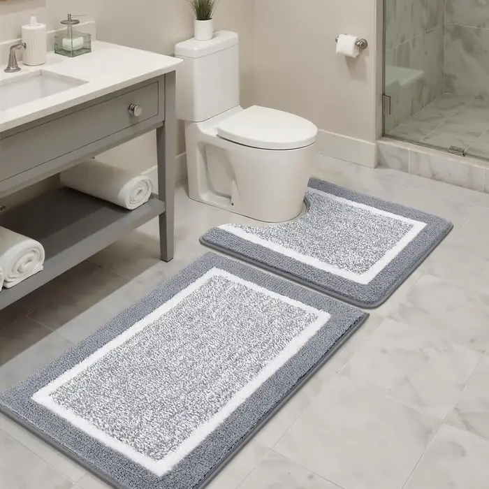 Tapis de salle de bain en microfibre moelleuse 50x60cm
