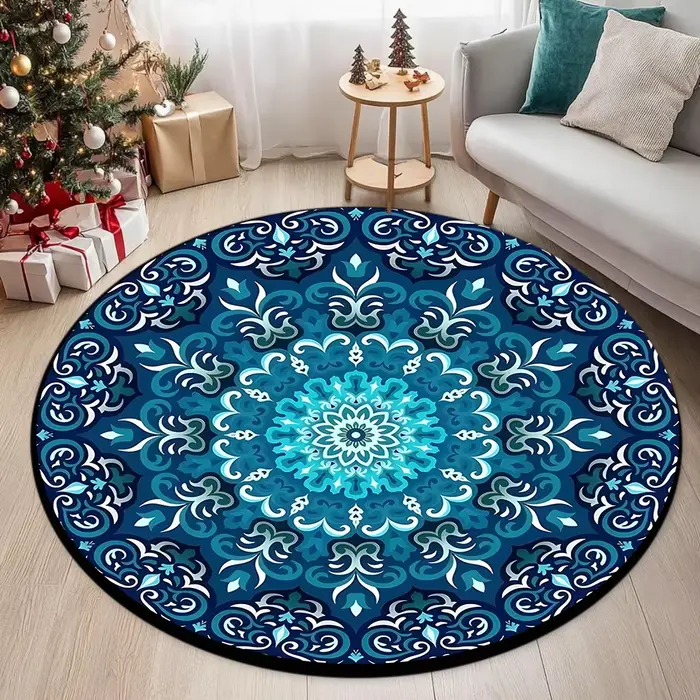 Tapis imprimé circulaire de Style ethnique bohème Vintage, petits tapis pour salon, salle de bain, c