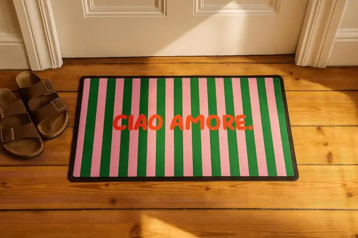 Tapis d'entrée romantique « Ciao Amore »