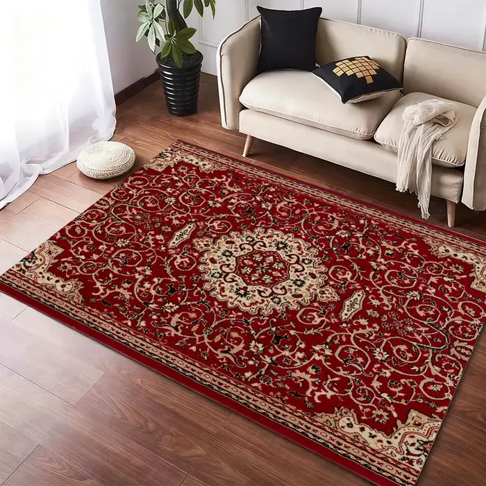 Tapis persan rouge en flanelle