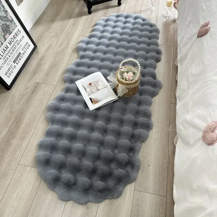 Tapis ovale en peluche