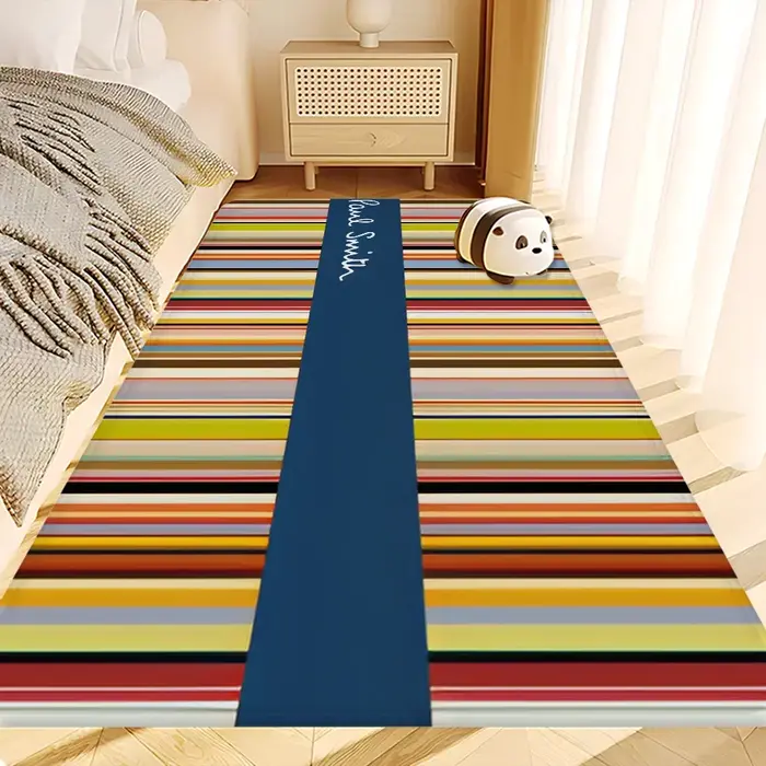 VIKAMA Tapis de couloir rayé de couleur vintage
