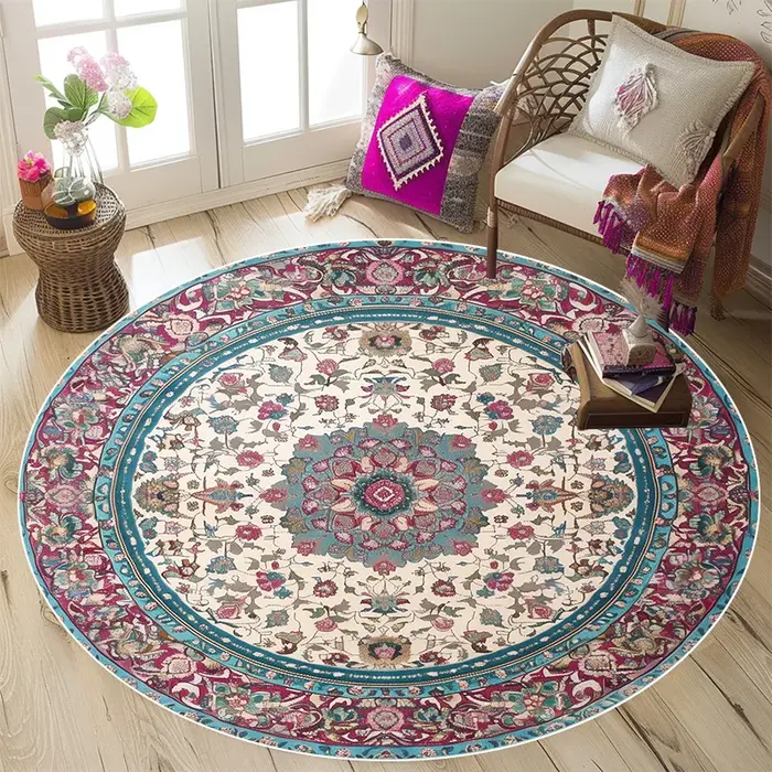 Tapis Rond Perse de Style Rétro