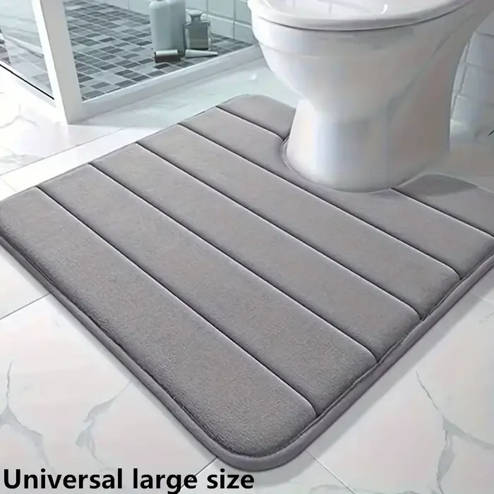 Tapis de toilette en forme de U en mousse à mémoire de forme