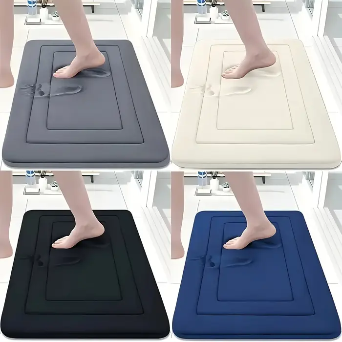 1 tapis de bain en mousse à mémoire de forme |   Tapis antidérapant absorbant Vintage, tapis rectangulaire Durable, tapis sur pied confortable pour salle de bain