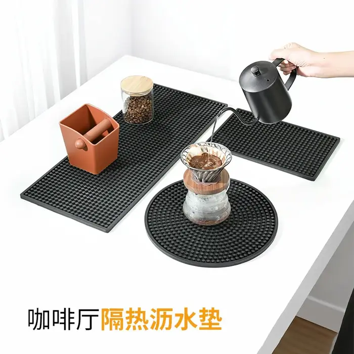 Tapis de bar en caoutchouc, tapis de bar à café antidérapant en PVC, tapis de tasse imperméable et résistant à la chaleur, tapis de drainage pour bar, café, barista, cocktail, barman