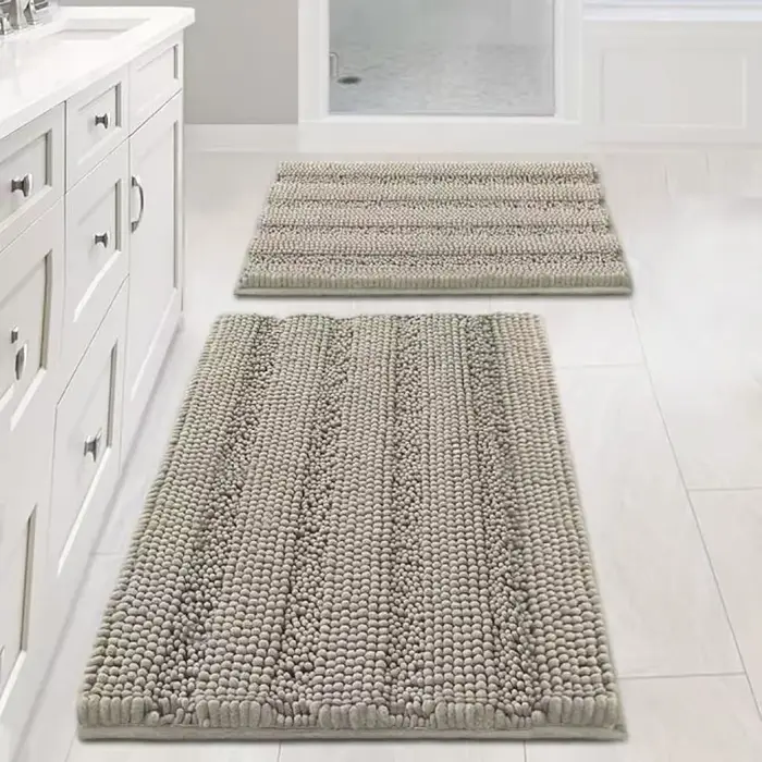 Tapis de bain en chenille antidérapant