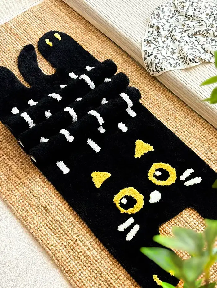 Tapis chat noir de dessin animé