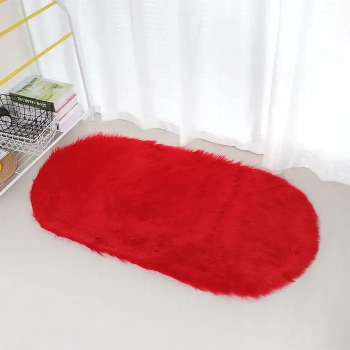 Tapis de luxe en fausse fourrure, grand tapis en peluche douce et moelleuse en velours noir et blanc pour salon, chambre à coucher, tapis décoratif