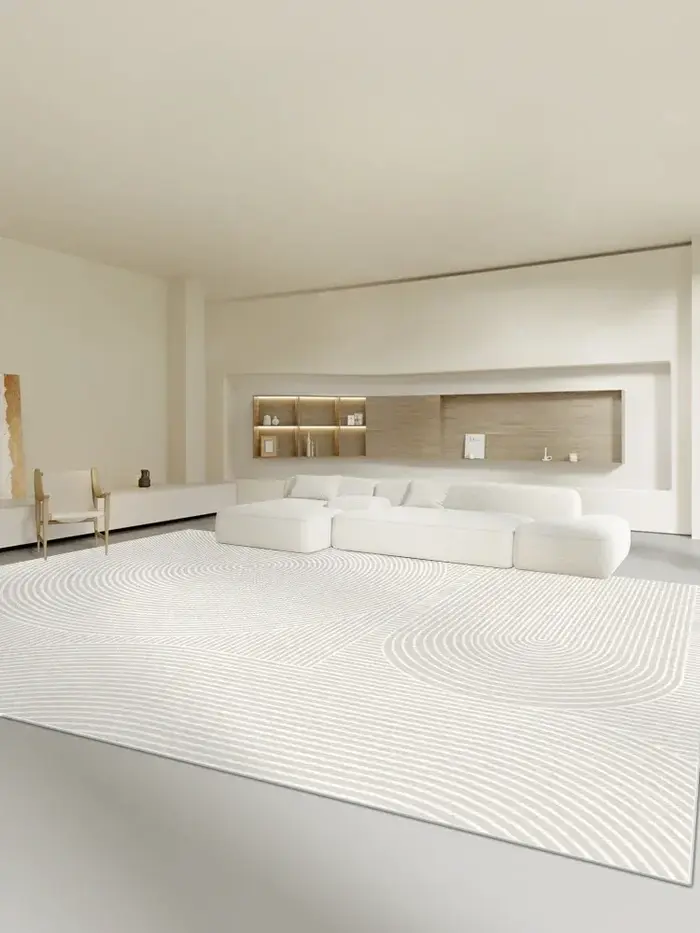 Tapis de salon avec lignes blanches