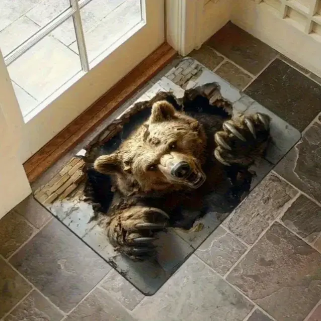 Tapis de sol à illusion optique avec design 3D à effet de chute verticale, adapté à l'intérieur et à