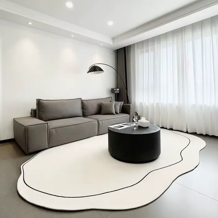 Tapis de sol en poly pour la décoration de la maison, tapis de salon, document solide, doux, non ald