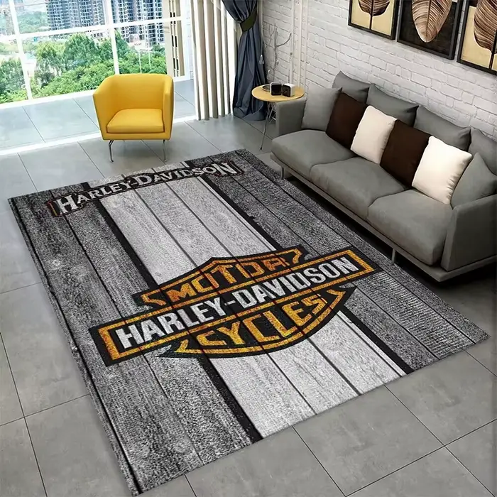Tapis antidérapant rétro H-Harleys Racing Moto pour salon
