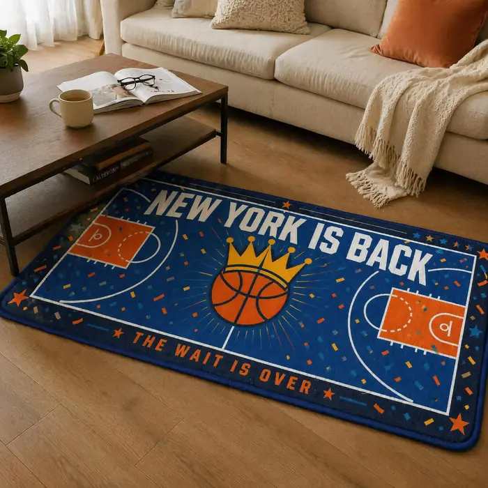 Tapis de sol antidérapant motif confettis de la cour de basket de New York NEW