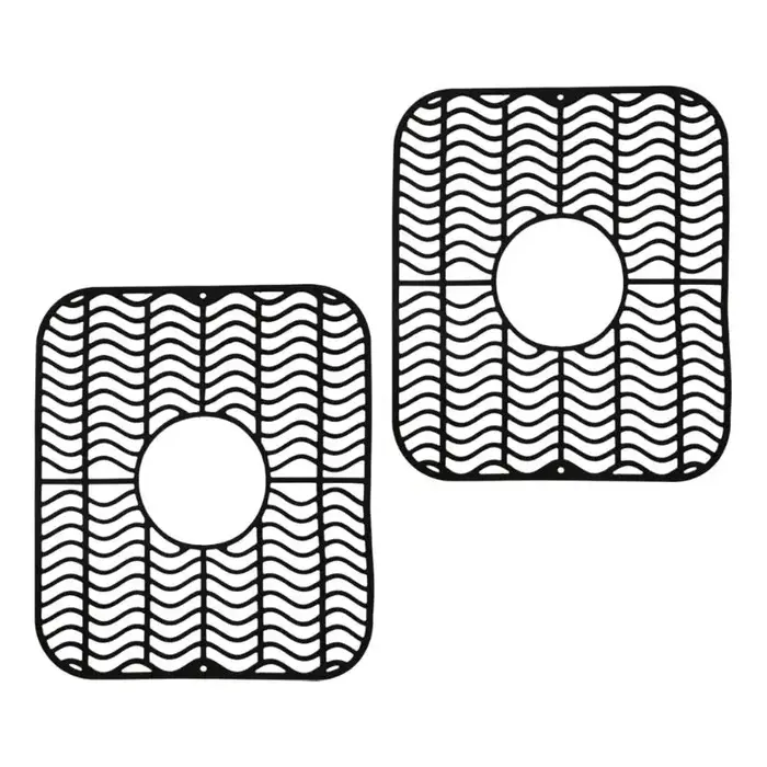 Lot 2 tapis d'évier en caoutchouc Design texturé