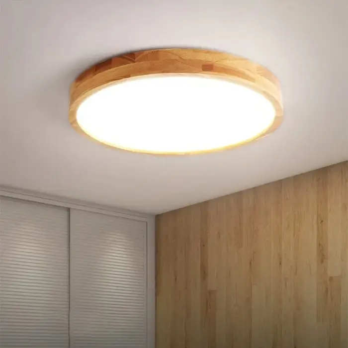 Plafonnier LED en bois massif nordique